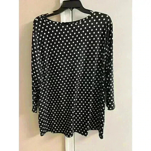 C’EST LA‎ V.IT NWT black polka dotted blouse/top, sz 3X. - Picture 4 of 5